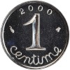 Revers : 2000 / 1 encadré par les différents / centime en lettres cursives