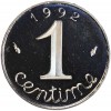 Revers : 1992 / 1 encadré par les différents / centime en lettres cursives