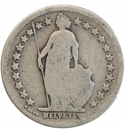 Avers : Helvetia debout tenant une lance et un bouclier