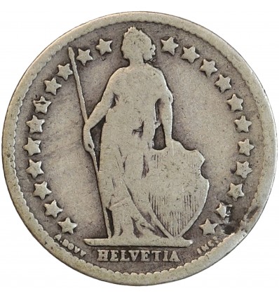 Avers : Helvetia debout tenant une lance et un bouclier