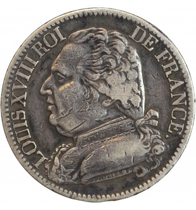 5 Francs Louis XVIII - Buste Habillé
