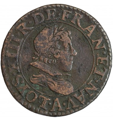 Double Tournois Au Buste Juvénile Au col Plat - Louis XIII