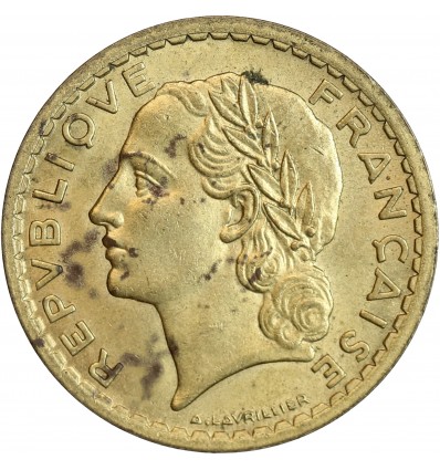 5 Francs Lavrillier Bronze Aluminium Gouvernement Provisoire