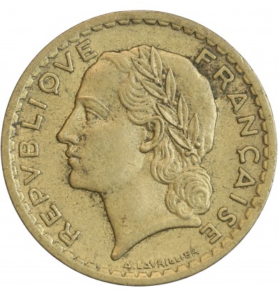 5 Francs Lavrillier Bronze Aluminium Gouvernement Provisoire