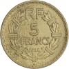 5/FRANCS dans une couronne de lauriers ornée de 7 bagues