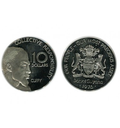10 Dollars Guyana Argent
