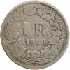 Revers : 1 Fr. / 1860 dans une couronne composite