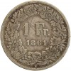Revers : 1 Fr. / 1861 dans une couronne composite