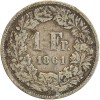 Revers : 1 Fr. / 1861 dans une couronne composite