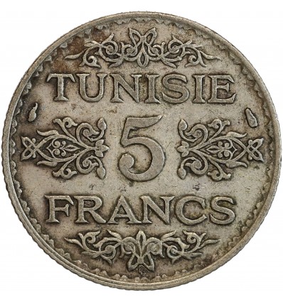 5 Francs - Tunisie Argent