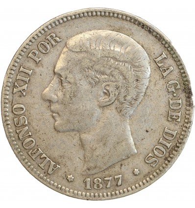 Avers : portrait à gauche d'Alphonse XII