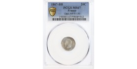 20 Centimes Napoléon III Tête Laurée - PCGS MS67