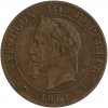 Avers : tête laurée de Napoléon III à gauche