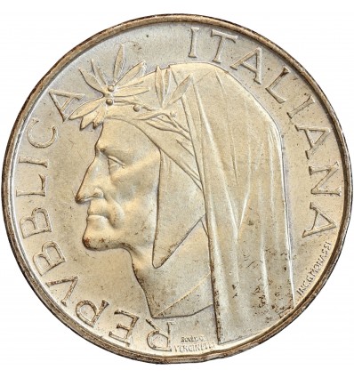 500 Lires 700 Ans de la Naissance de Dante - Italie Argent