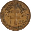 Revers : croix de Lorraine séparant la valeur faciale 1 - Fc