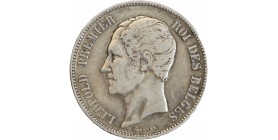 5 Francs Léopold Ier Tête Nue - Belgique Argent