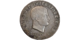 5 Lires Napoléon Impérator - Italie Argent - Occupation Française