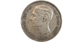 5 Pesetas Alphonse XII Espagne Argent