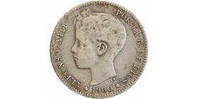 1 Peseta Alphonse XIII Espagne Argent