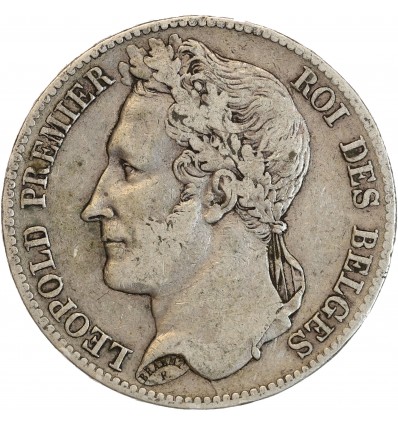 5 Francs Léopold Ier Tête Laurée - Belgique Argent