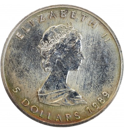 5 Dollars/1 Once Maple Leaf - Canada Argent