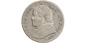 1 Lire Pie IX Buste Large - Vatican Argent