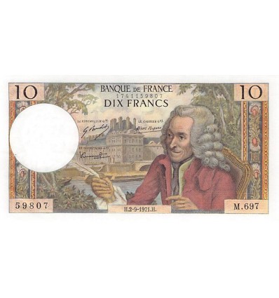 10 Francs Voltaire France 1971