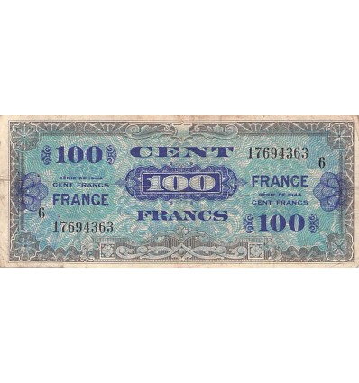 Avers : valeur en bleu sur fond vert