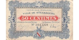 50 Centimes France Ville de Strasbourg 1918