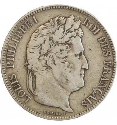 5 Francs Louis-Philippe Ier Tête Laurée Tranche En Relief
