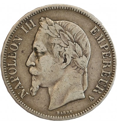 5 Francs Napoléon III Tête Laurée Second Empire