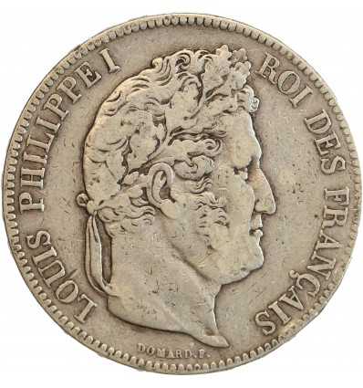5 Francs Louis-Philippe Ier Tête Laurée Tranche En Relief