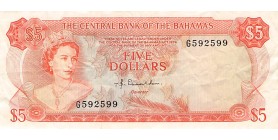 5 Dollars Elisabeth II Bahamas 1974