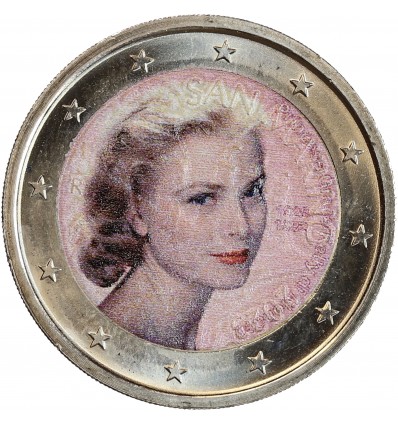 2 Euros Colorisée - Grace Kelly