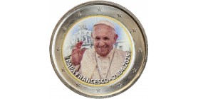 2 Euros Colorisée - Pape François