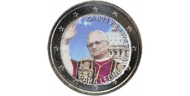 2 Euros Colorisée - Le Pape Léon
