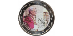buste de prifil du Pape Léon tenant la croix papale