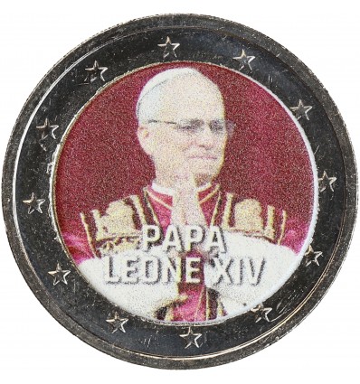 Avers : buste de face du Pape Léon, les deux mains jointes