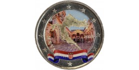 2 Euros Colorisée - Croatie Carte du Pays