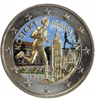 2 Euros Colorisée - Slovaquie Le Marathon