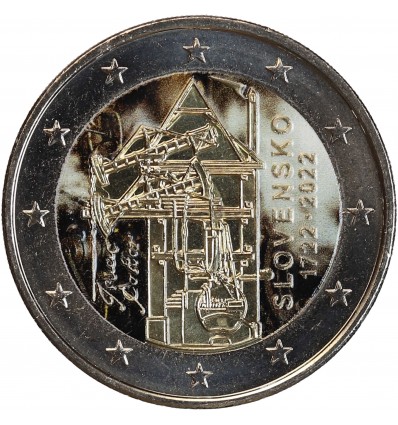 2 Euros Colorisée - Slovaquie - Machine à Vapeur