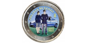 2 Euros Colorisée - Italie - La Police