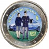 2 Euros Colorisée - Italie - La Police