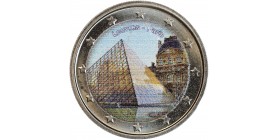2 Euros Colorisée - La Pyramide du Louvre