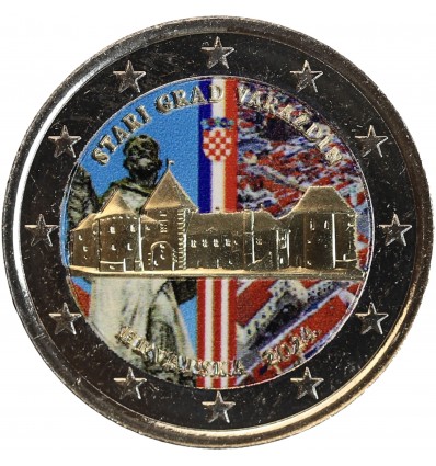 2 Euros Colorisée - Croatie - Château de Varazdin