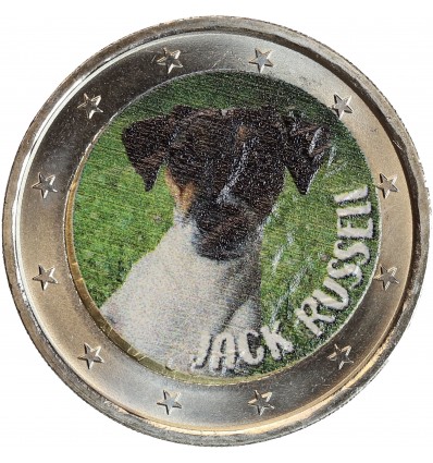 2 Euros Colorisée - Jack Russel