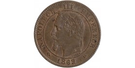 Avers : tête laurée de Napoléon III à gauche