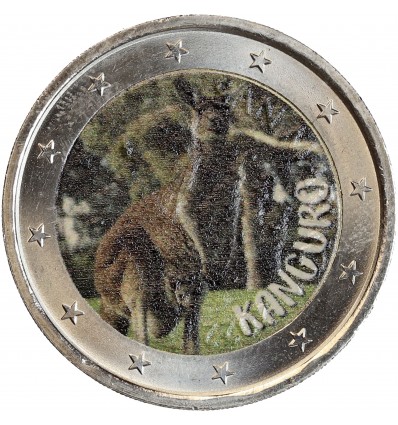 2 Euros Colorisée - Le Kangourou