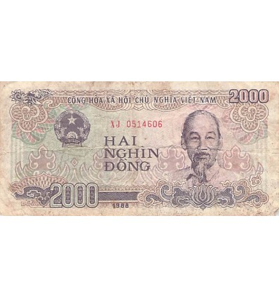 Avers : portrait de Ho Chi Minh à droite