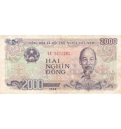Avers : portrait de Ho Chi Minh à droite